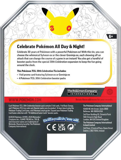 (Preorder) Pokémon 30th Celebration EX Tin Sylveon