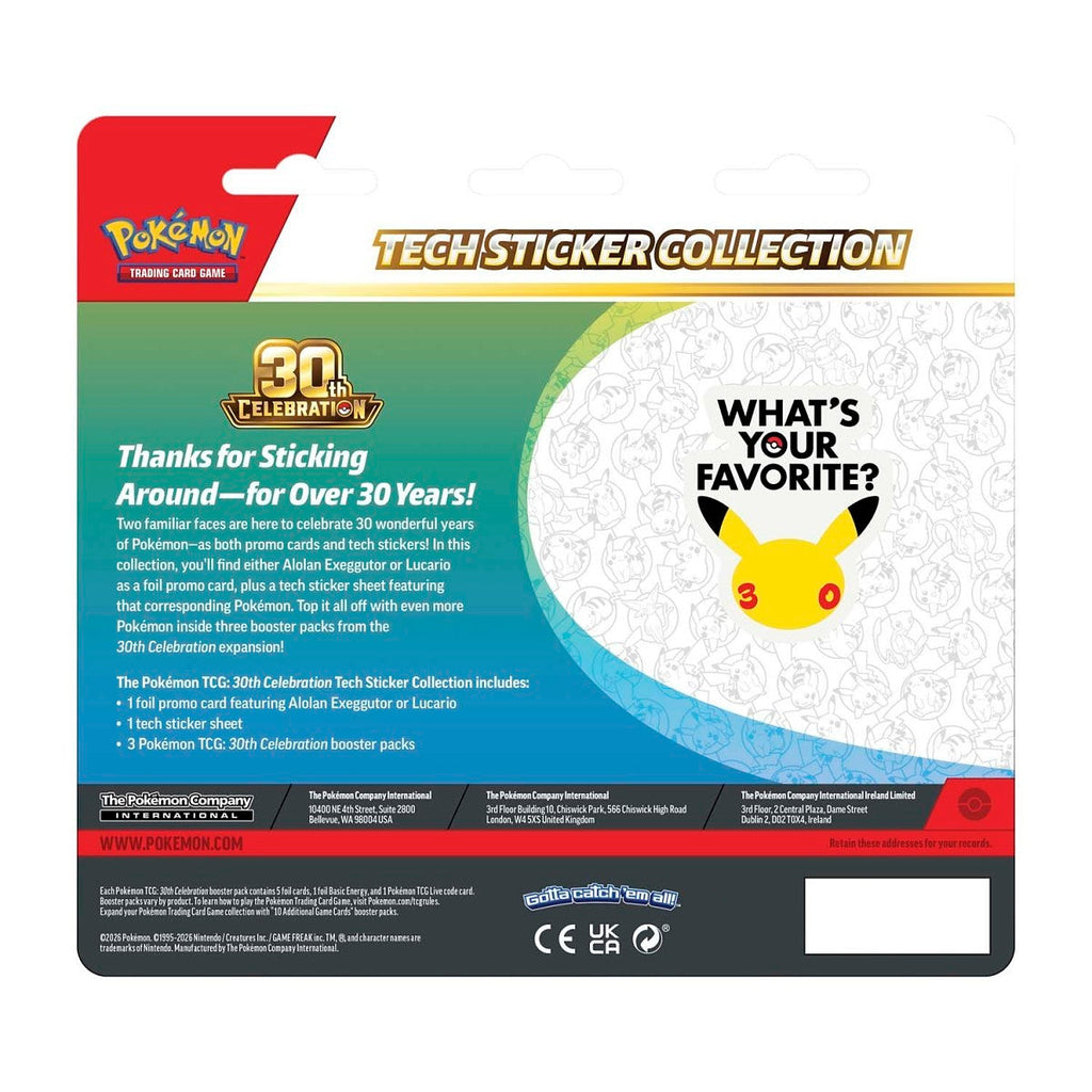 (Preorder) Pokémon 30th Celebration Tech Sticker Collection (Alolan Exeggutor)