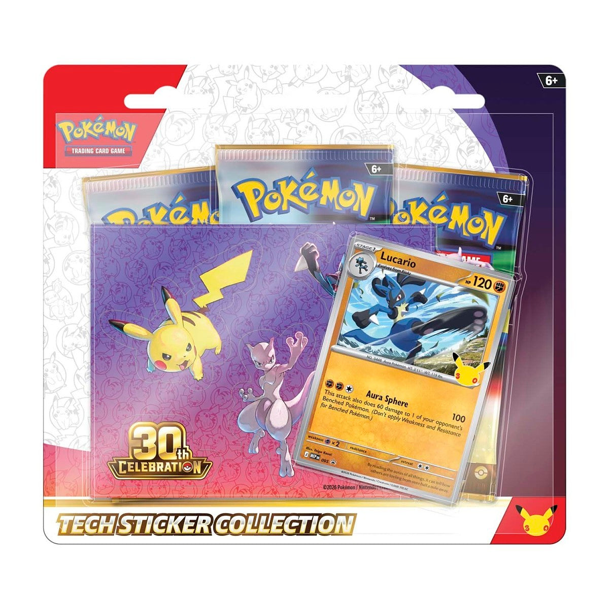 (Preorder) Pokémon 30th Celebration Tech Sticker Collection (Lucario)